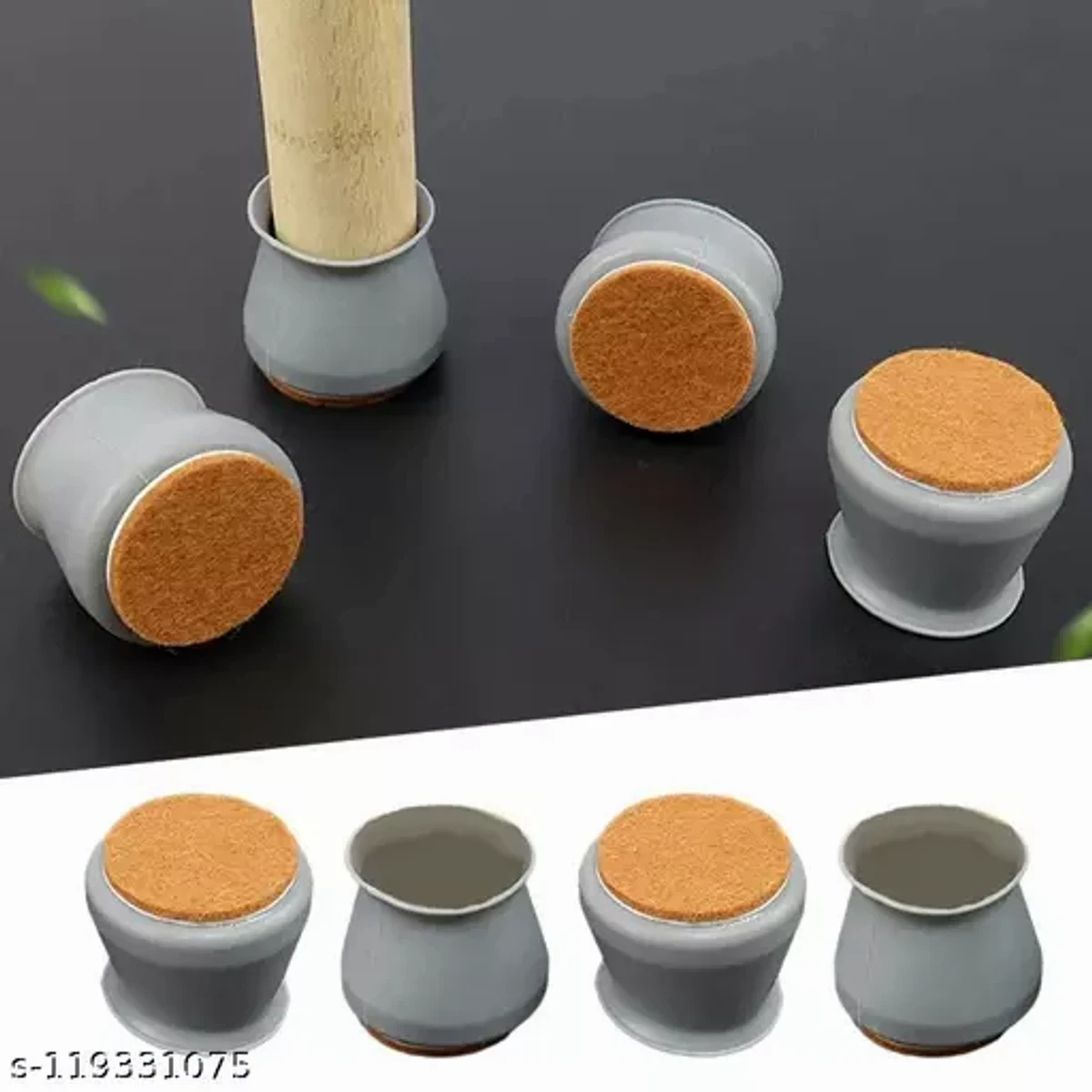 24 pcs Chair Leg Floor Protectors Felt Bottom Furniture Silicone Leg Caps, Chair Leg Covers to Reduce Noise, Easily Moving for Furniture Chair Feet,(Ash colour)