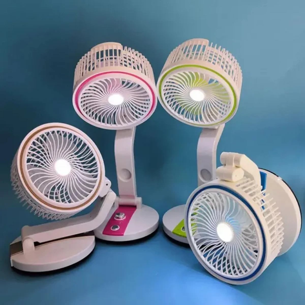 Rechargeable Folding Fan With LED Light