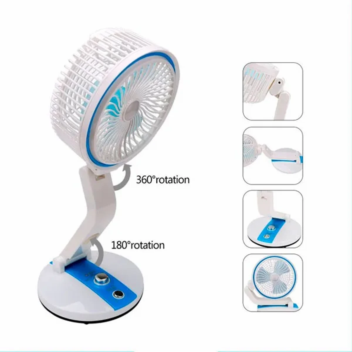 Rechargeable Folding Fan With LED Light